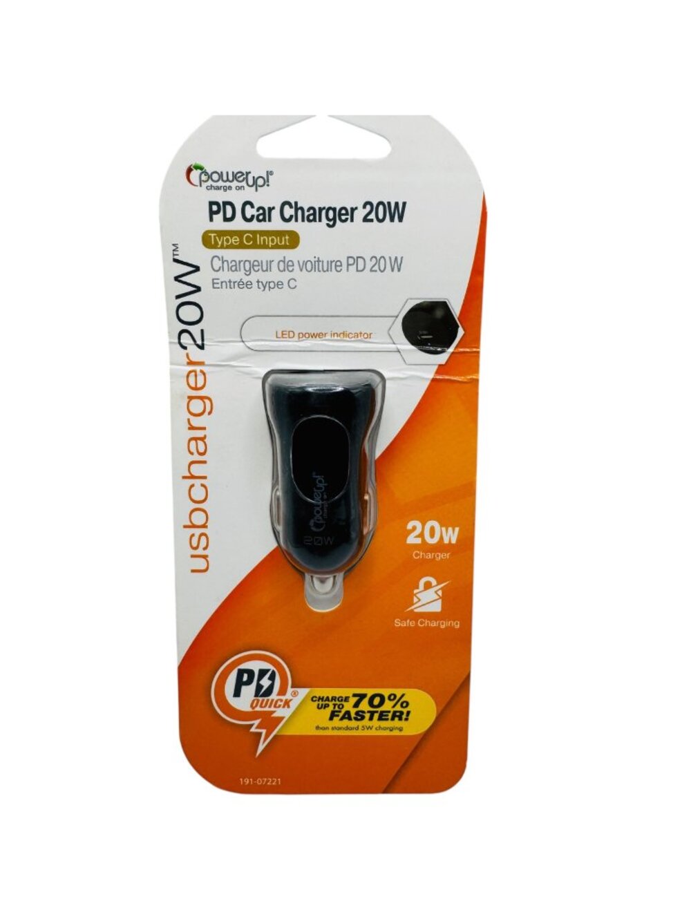 PowerUp! PD 20W USB-C Car Charger With Quick Charge Technology & LED Indicator